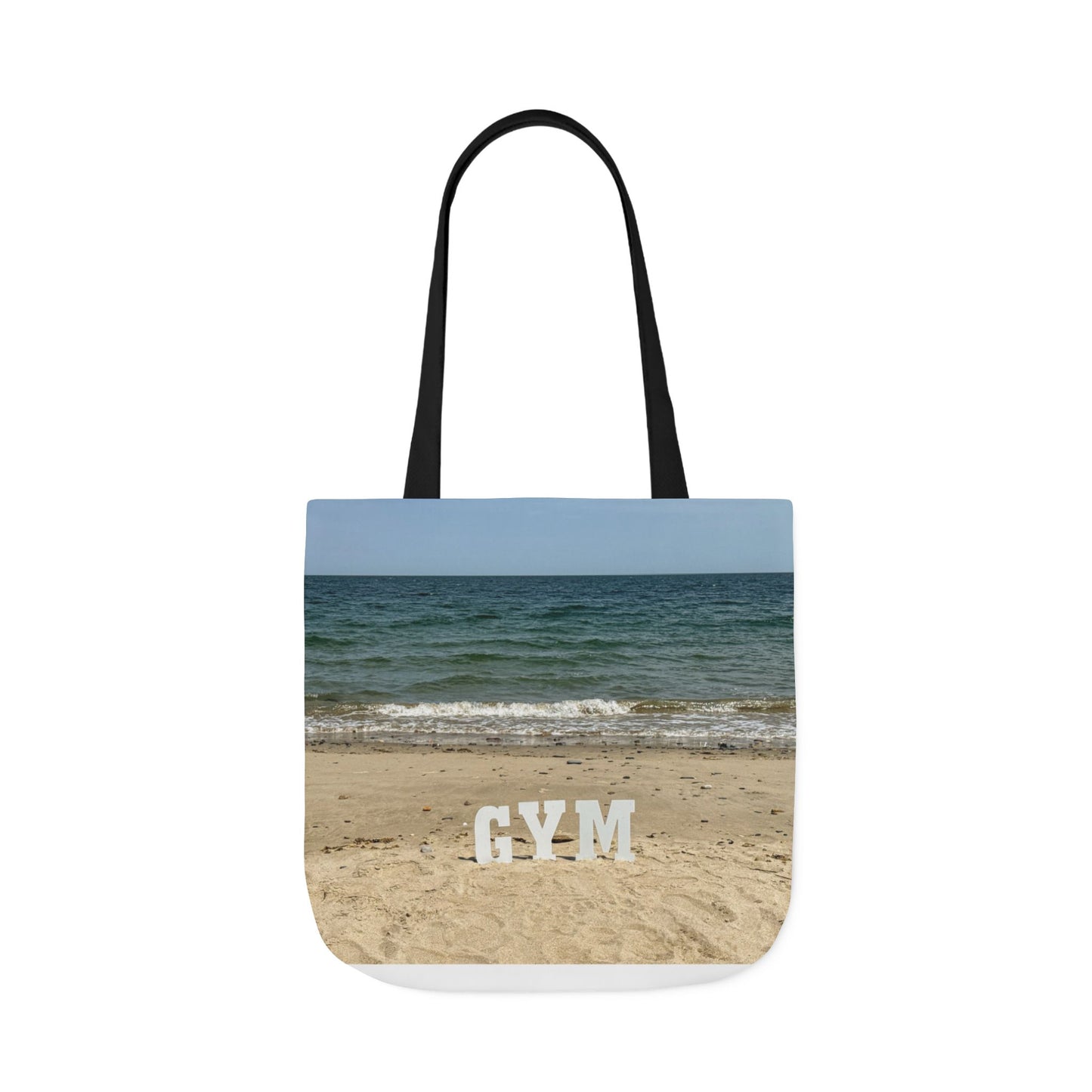 Gym Tote Bag 18” x 18” different print on each side. 5 Handle Color Options. “Seaside & Beach Gym Bag”