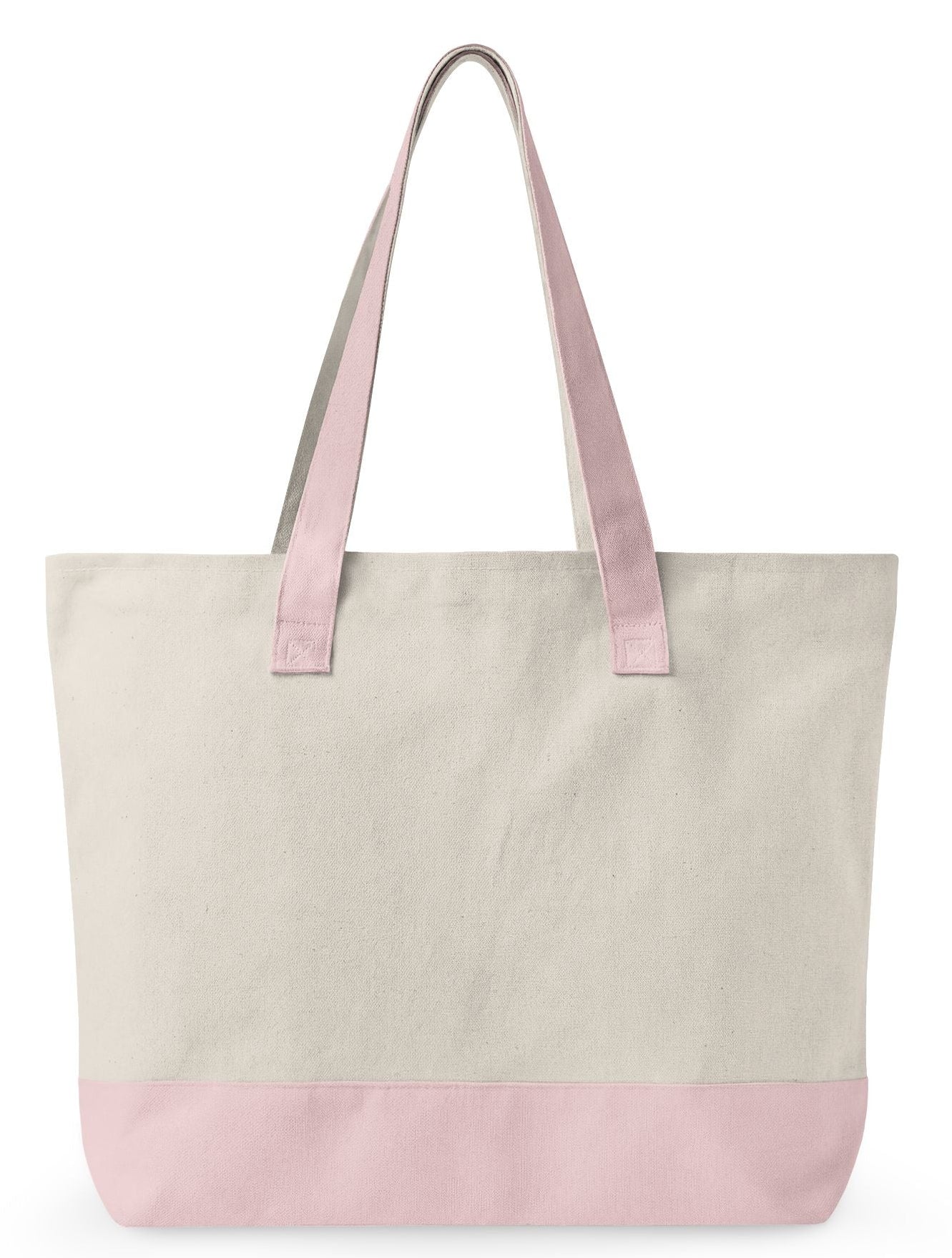 Bride Tote Bag with Zippers and Pink Highlights. "Beachfront Bride Bag"