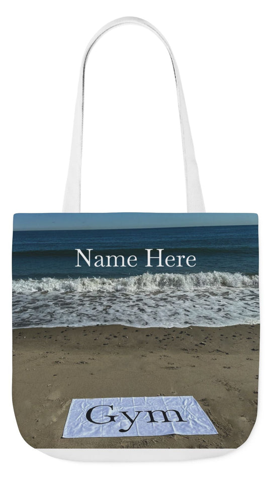 Gym Tote Bag 18” x 18” same print on each side. 5 Handle Color Options. "Beachfront Gym Bag