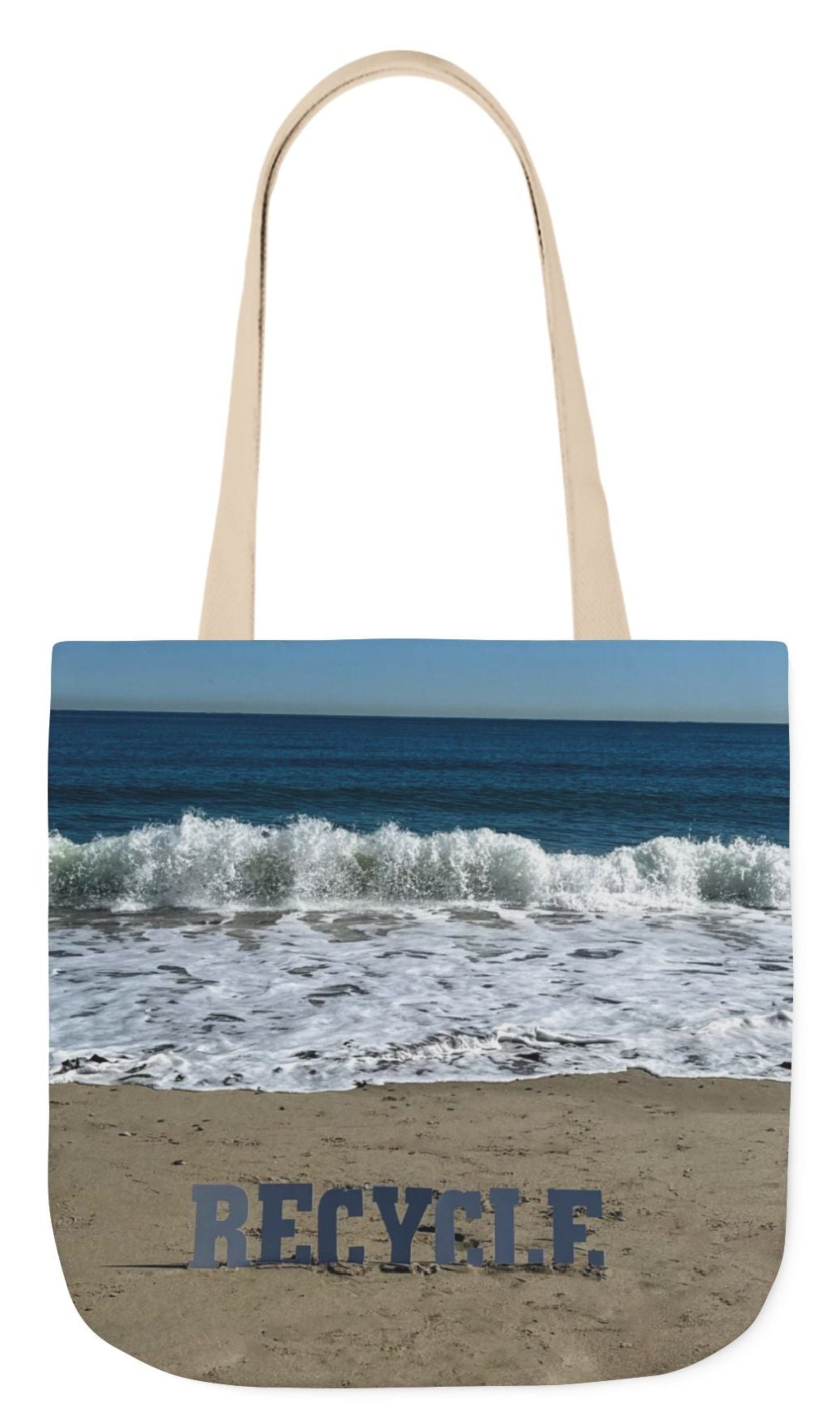 beach themed recycle tote bag