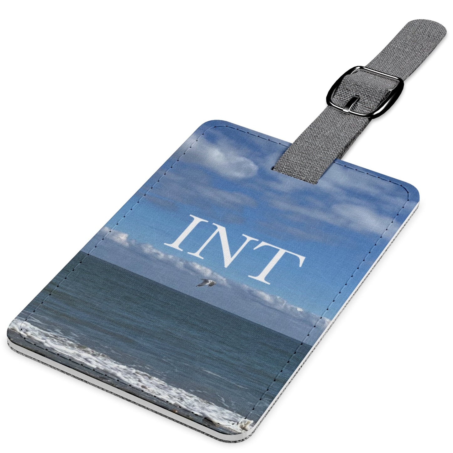 Polyester Luggage Tag Rectangle with strap Print on one side fabric on the other. (Personalized)" Shore Bird Travel Tag"