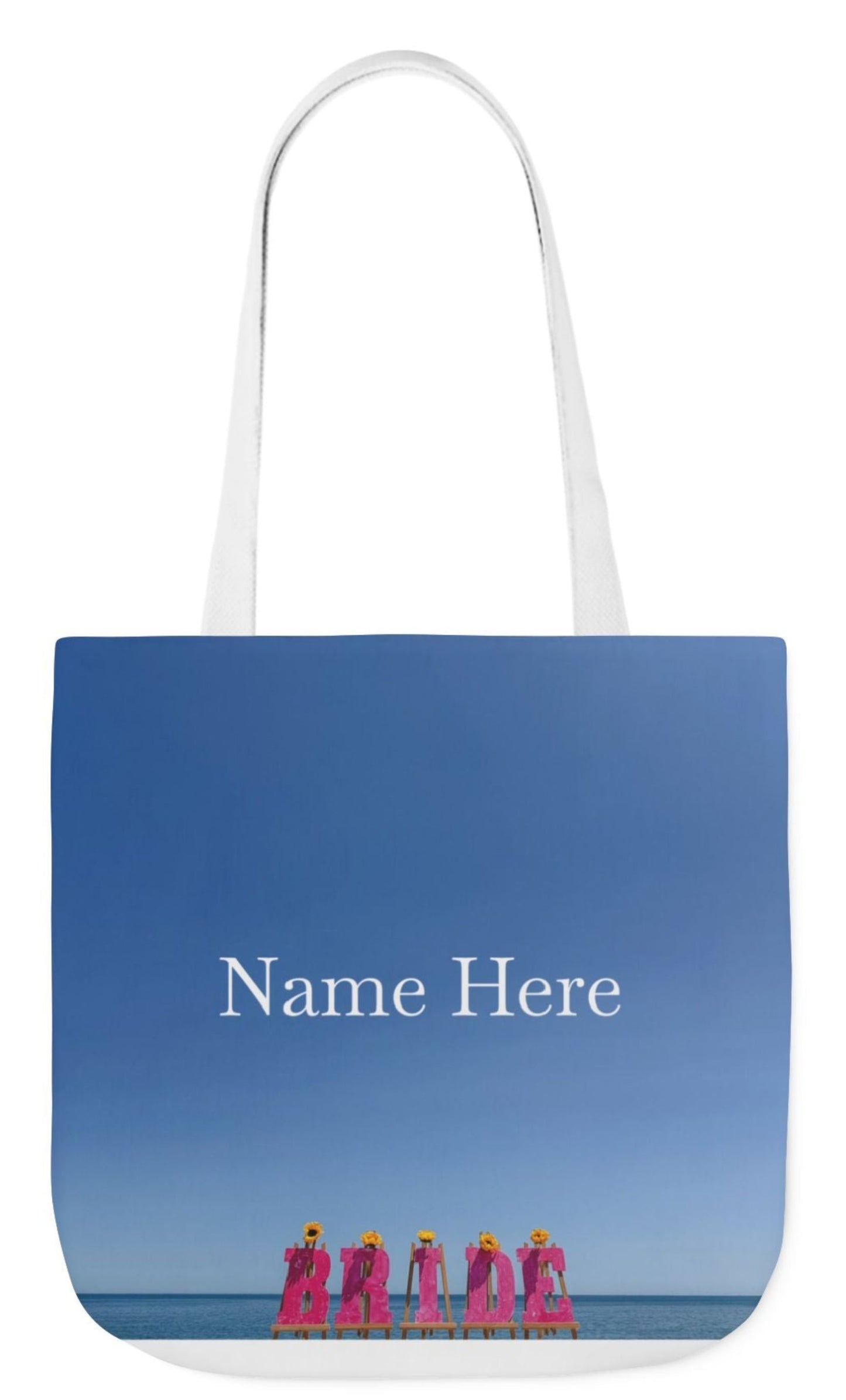 personalized double sided bride tote bag 18 x 18