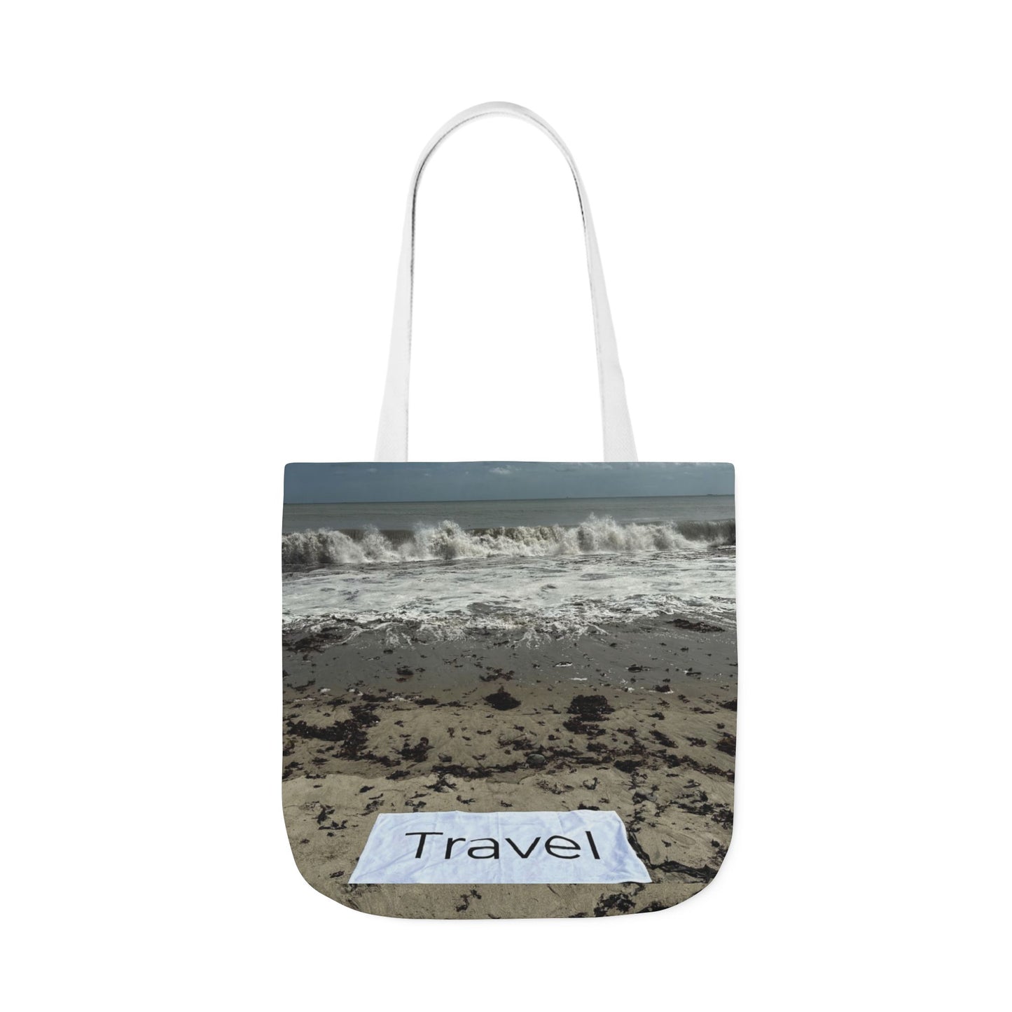 Travel Tote Bag 18” x 18” Same Allover Print on each Side. 4 Handle Color Options. “Wild Waves Travel Bag”