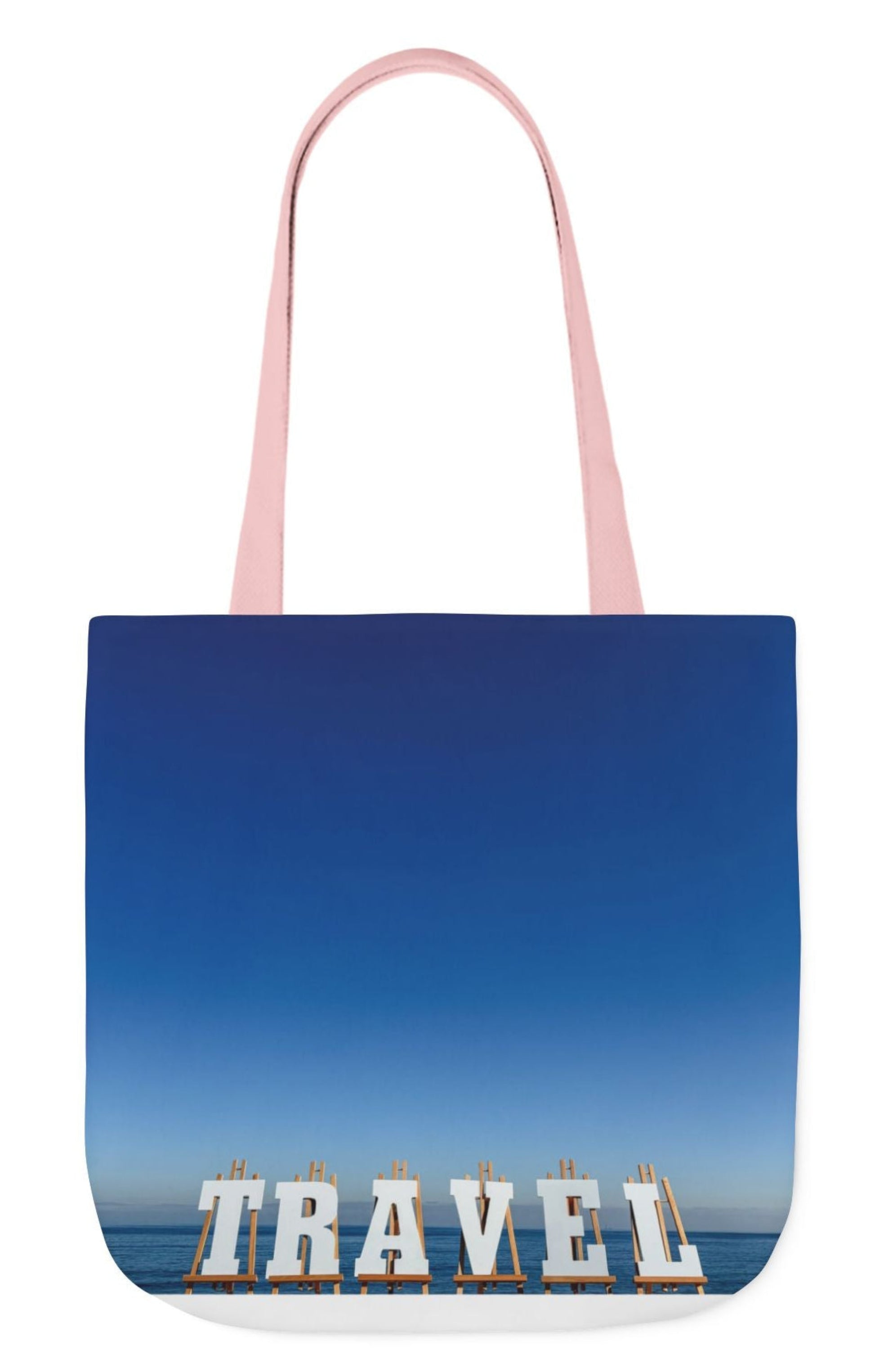 travel tote bag with pink handles