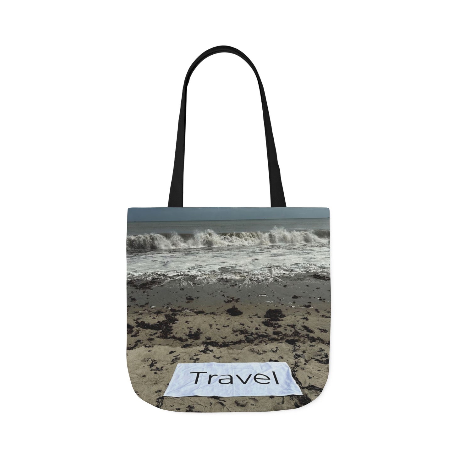Travel Tote Bag 18” x 18” Same Allover Print on each Side. 4 Handle Color Options. “Wild Waves Travel Bag”