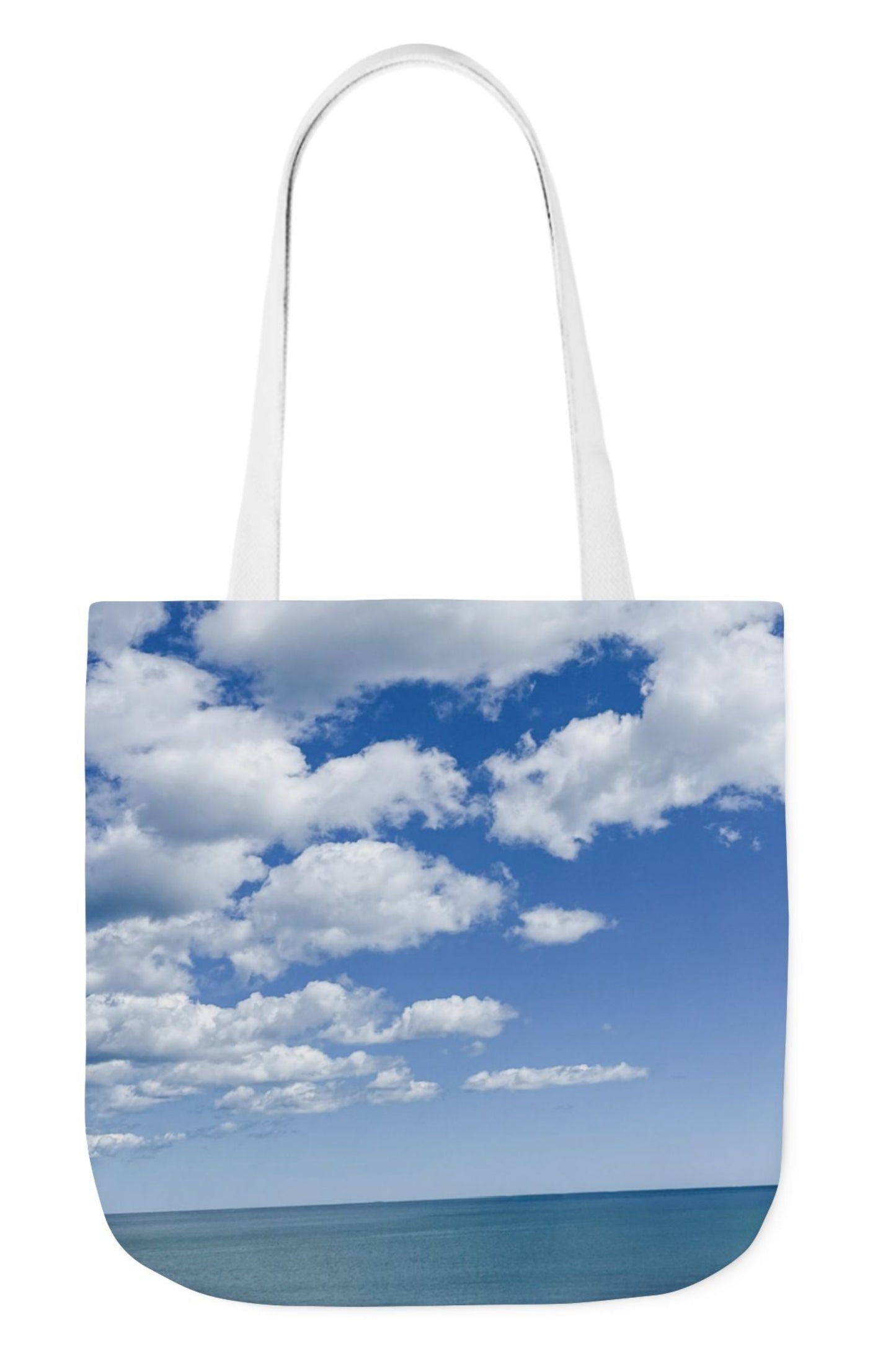 pet tote bag  seaside clouds bag with white handles