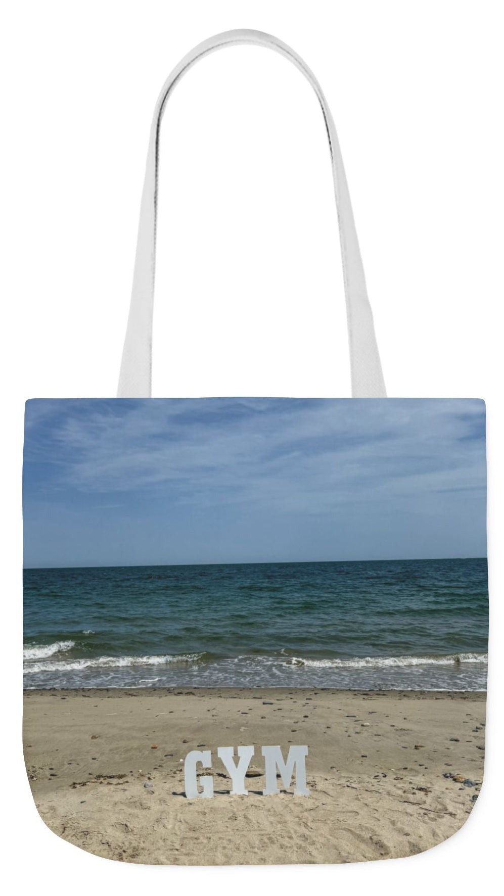 Gym Tote Bag 18” x 18” Same Print on Each Side. 4 Handle Color Options. “Beach Gym Bag Personalized"