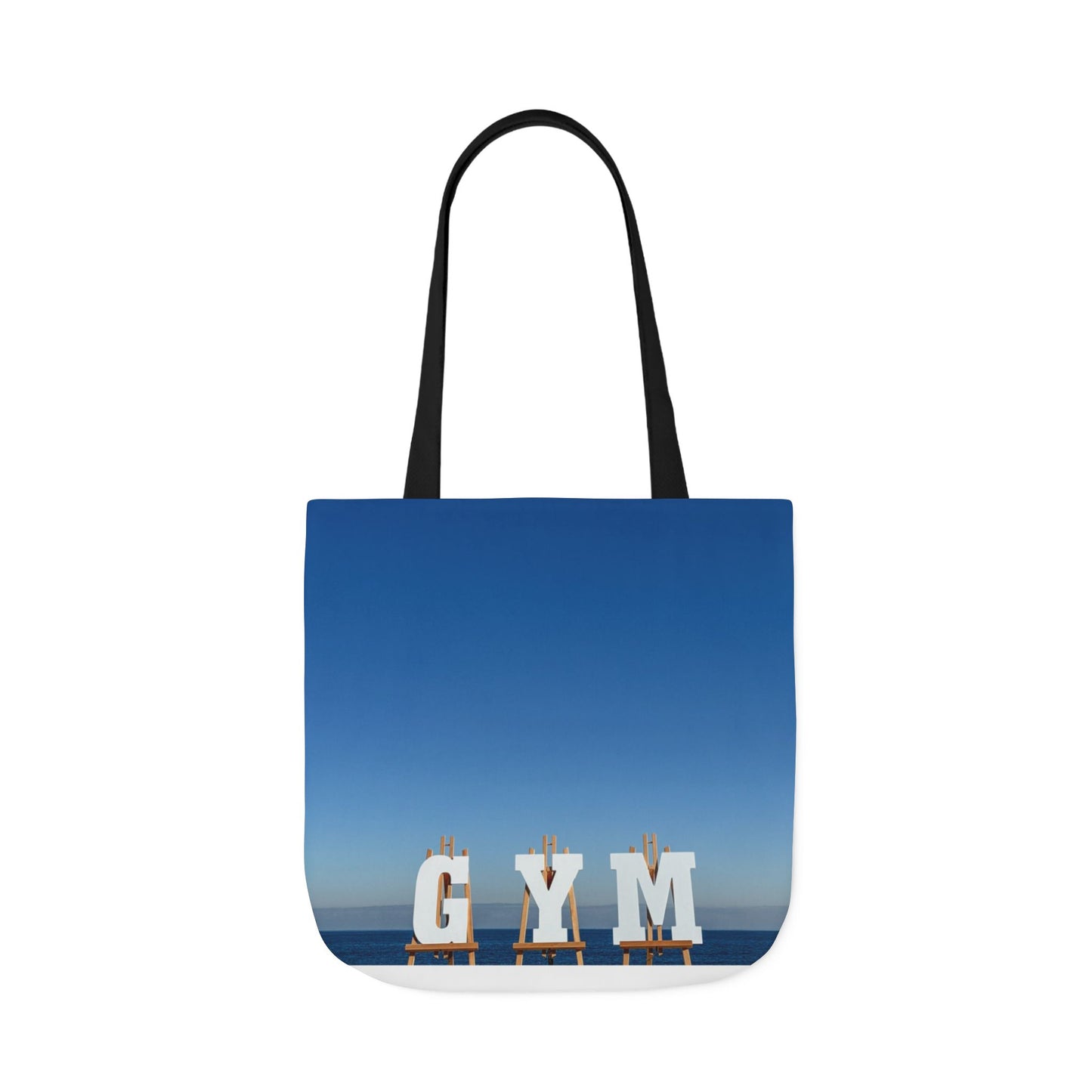 Gym Tote Bag “18 x 18” Same Print on Each Side. 4 Handle Color Options. “Seaside Gym Bag Personalized"