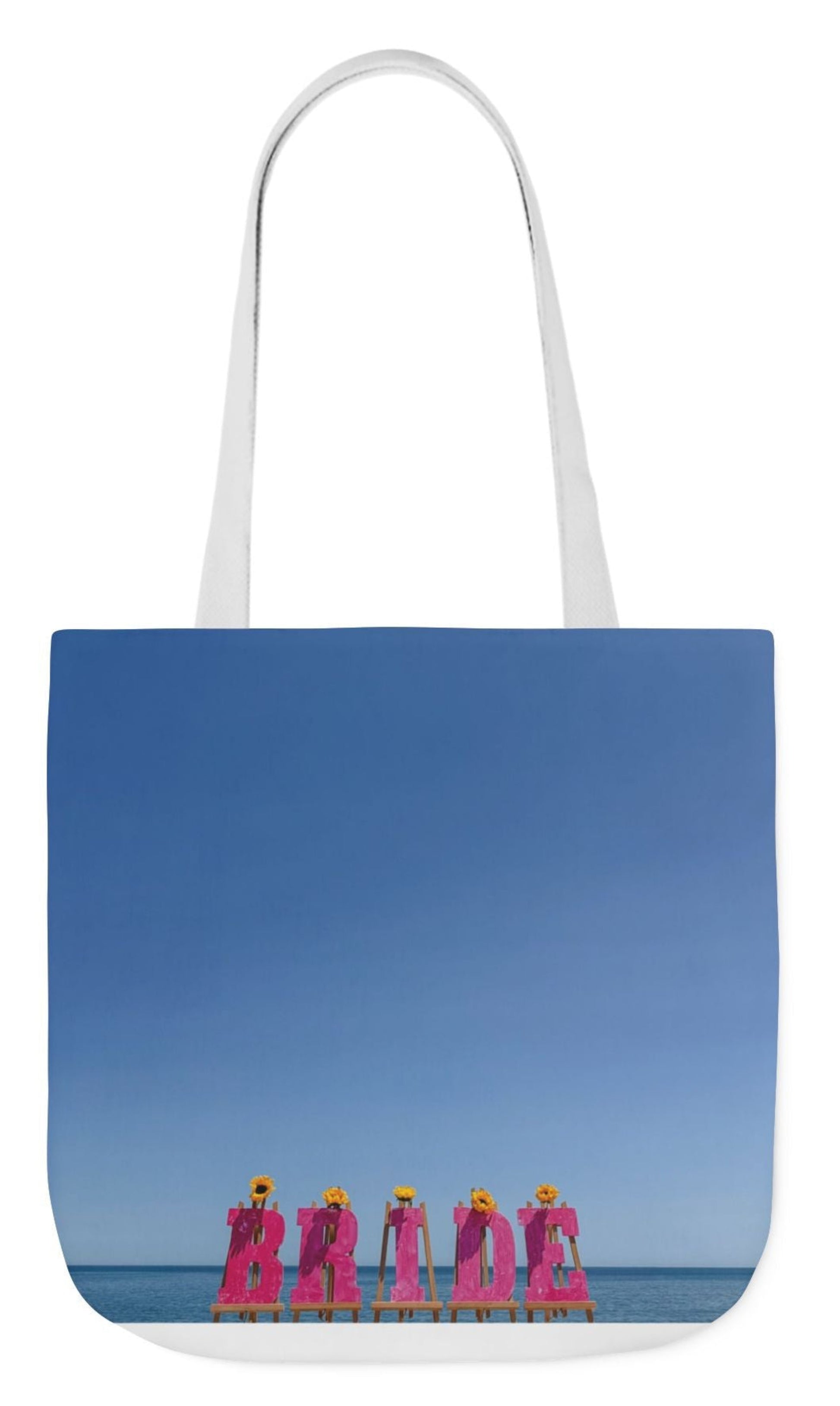 bride tote bag 18 x 18 with white handles