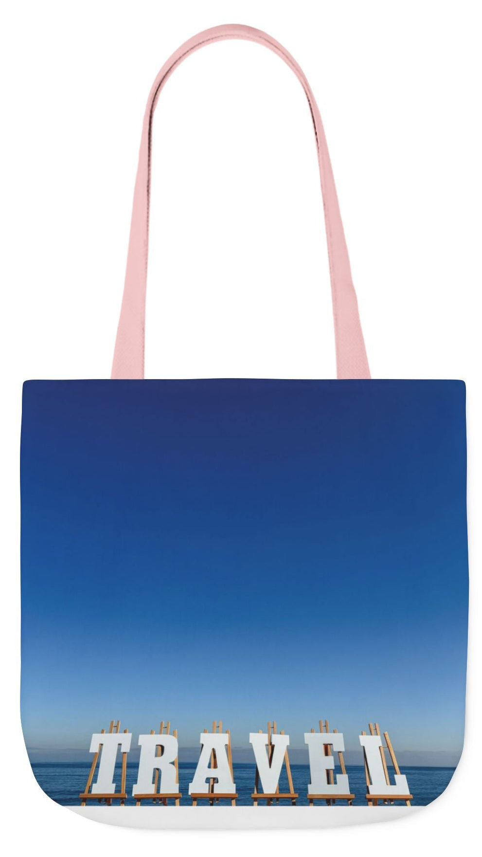 Travel Tote Bag 18” x 18” different print on each side. 5 Handle Color Choices. "Seaside & Beach Travel Bag"