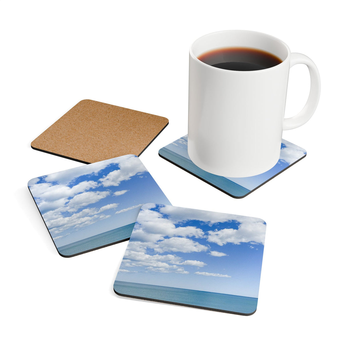 Coastal Coaster Set| Housewarming Gift| Seaside Bright Clouds