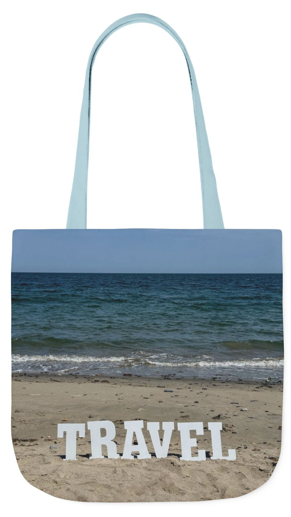 Travel Tote Bag 18” x 18” Same Print on Each Side. 4 Different Handle Color Options. “Beach Travel Bag”