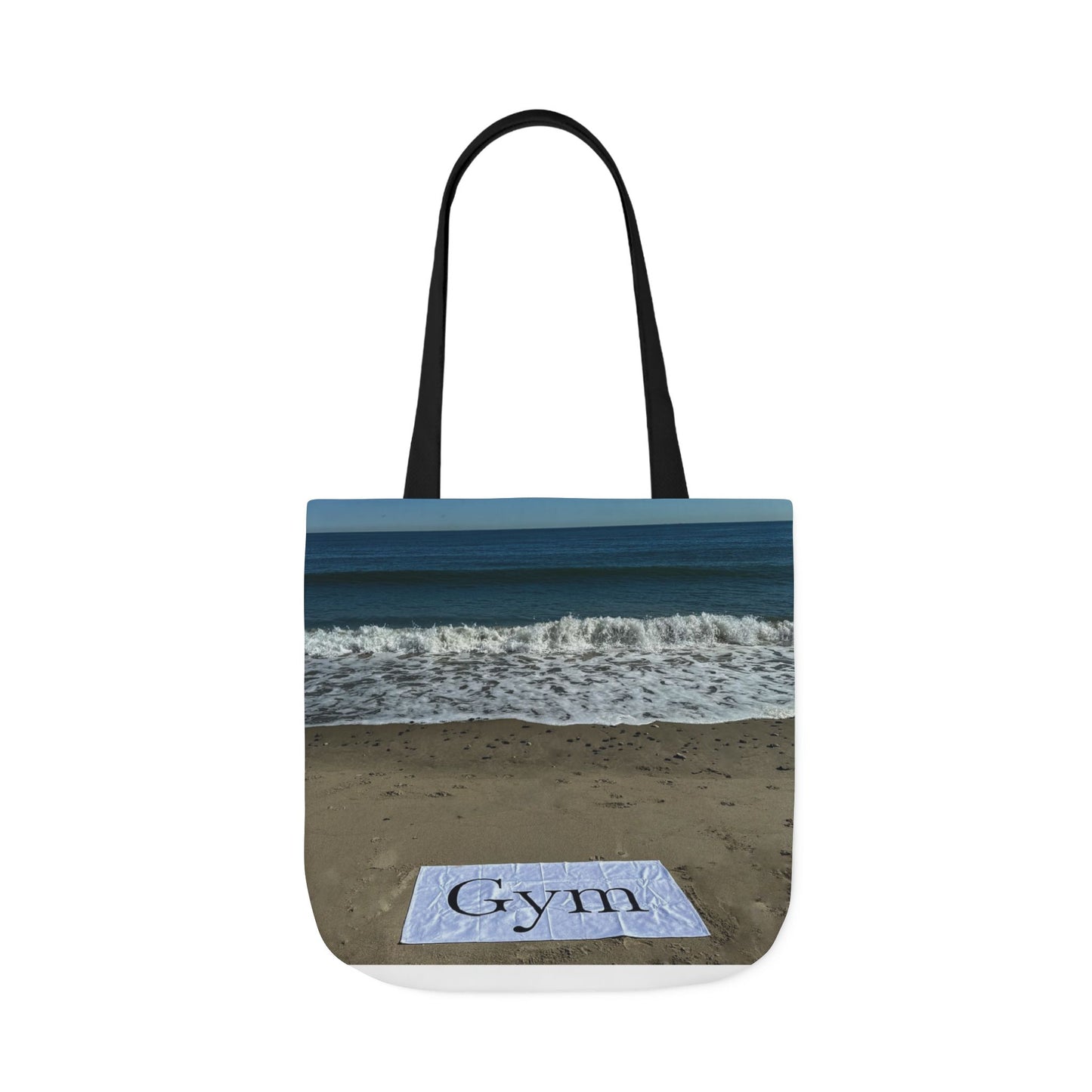 Gym Tote Bag 18” x 18” same print on each side. 5 Handle Color Options. "Beachfront Gym Bag