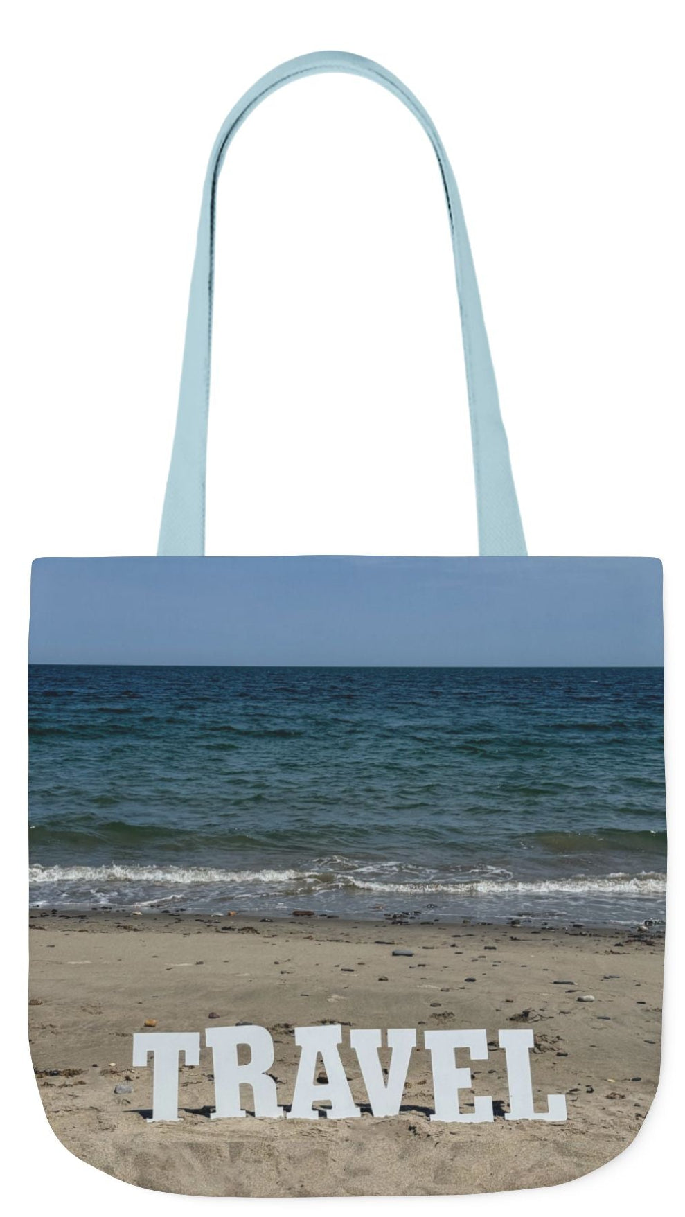 Travel Tote Bag 18” x 18” Same Allover Print on Each Side. 4 Different Handle Color Options. “Beach Travel Bag”(Personalize it)