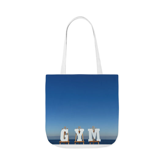 Gym Tote Bag 18” x 18” different print on each side. 5 Handle Color Options. “Seaside & Beach Gym Bag”