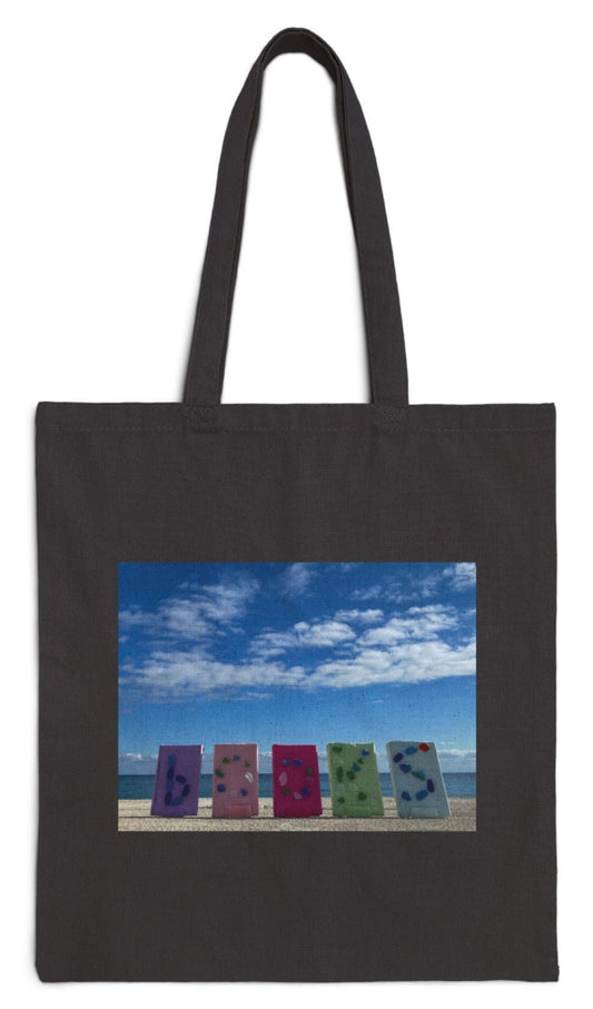 book tote bag in black 15 x 16