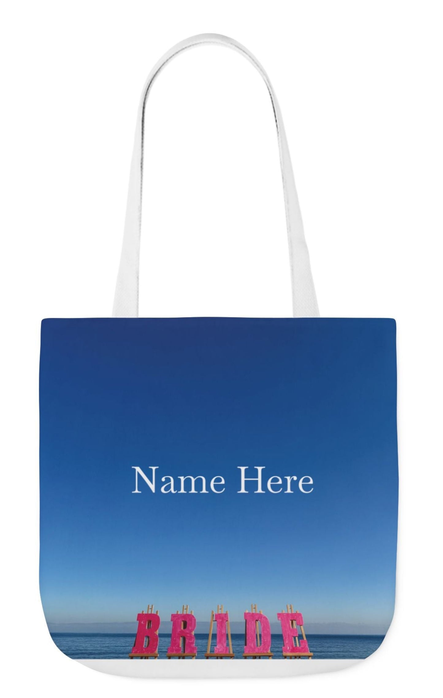bride tote bag different pint each side white handles