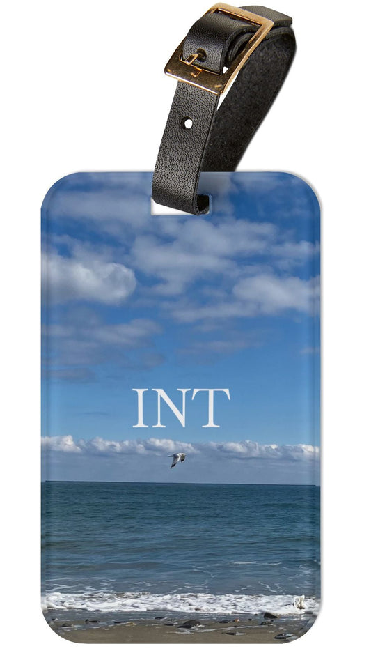 Acrylic Luggage Tag With Strap and info Card on the Back(Personalized) "Shore Bird Travel Tag"