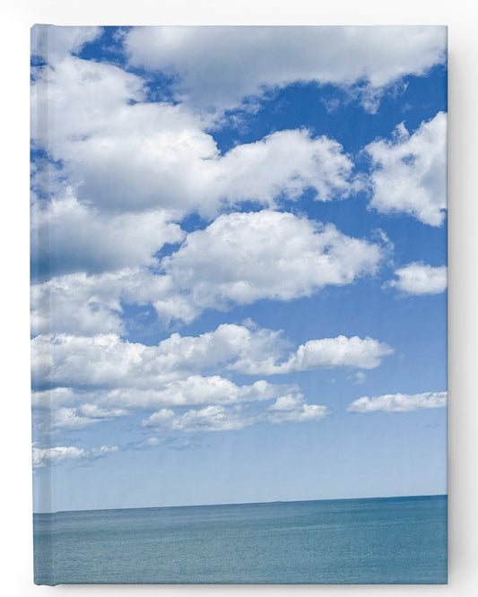 Hardcover Blank Journal - Ruled Line "Seaside Bright Clouds"