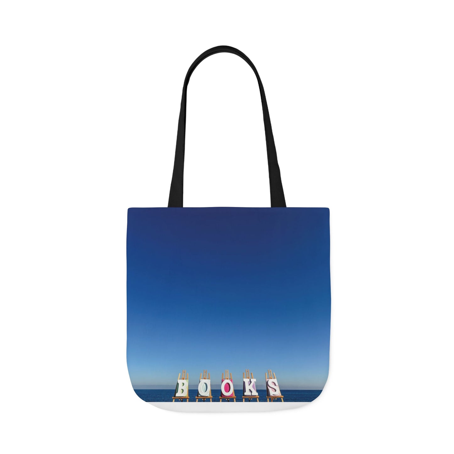 Book Tote Bag 18” x 18” different print on each side.5 Handle Color Options. “Seaside & Beachfront Book Tote Bag”