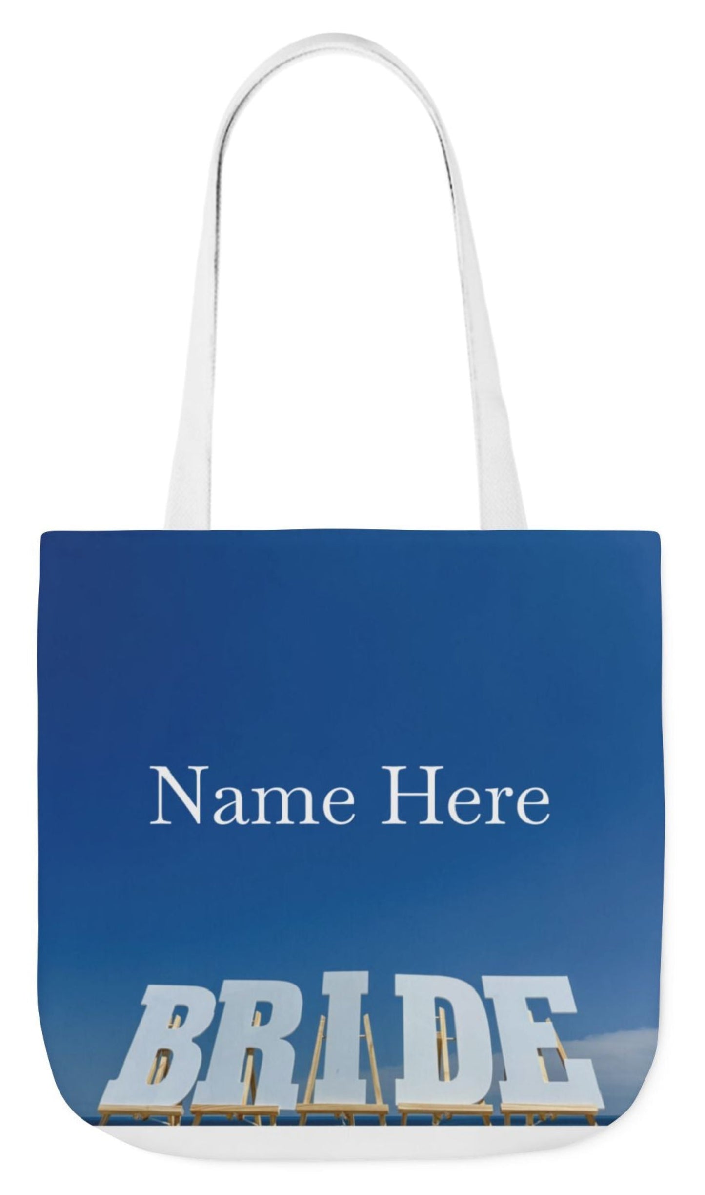 Personalized Bright Sky Bride Tote Bag- Bride Gift-Pink or White Handles