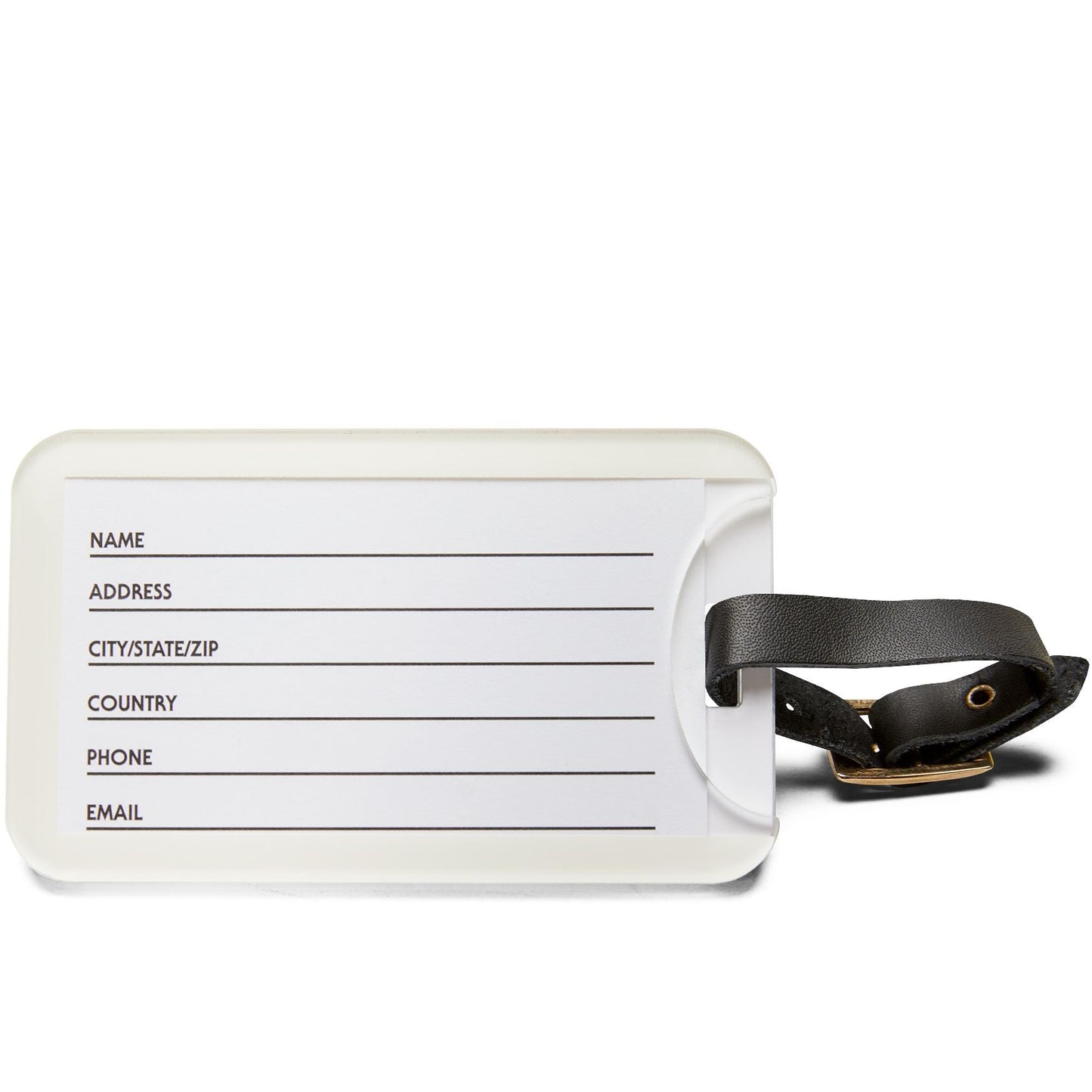 Acrylic Luggage Tag With Strap and info Card on the Back. (Personalized) "Beach Travel Tag"