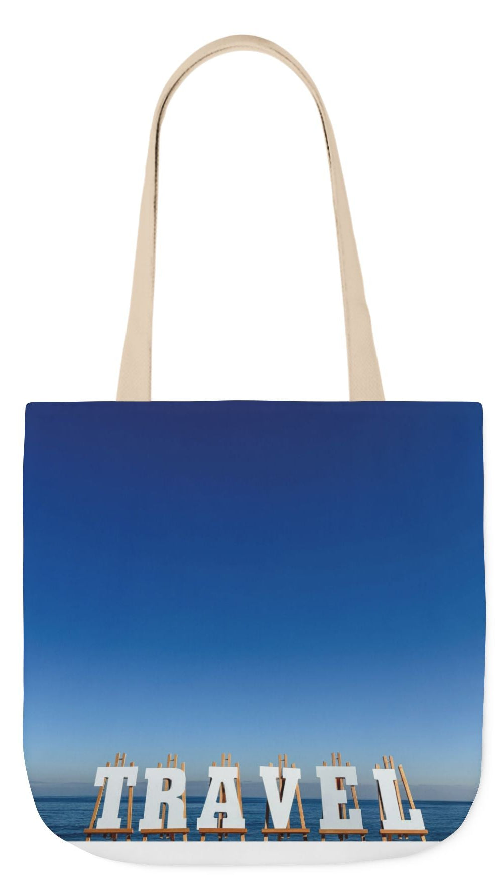 Travel Tote Bag 18” x 18” different print on each side. 5 Handle Color Choices. "Seaside & Beach Travel Bag"