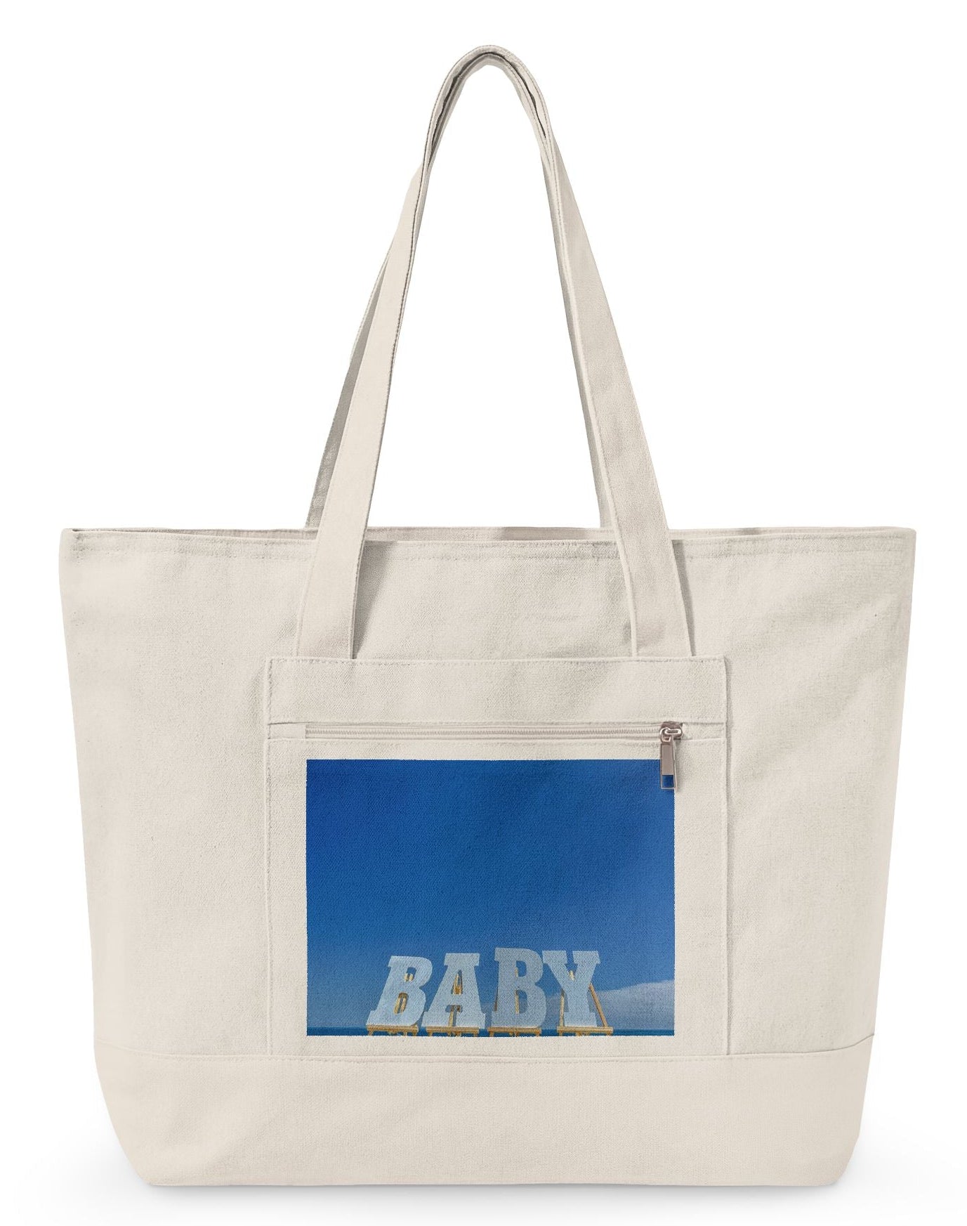 Baby Tote Bag (Machine Washable) with 2 Zippered Compartments “Bright Sky Baby Bag"