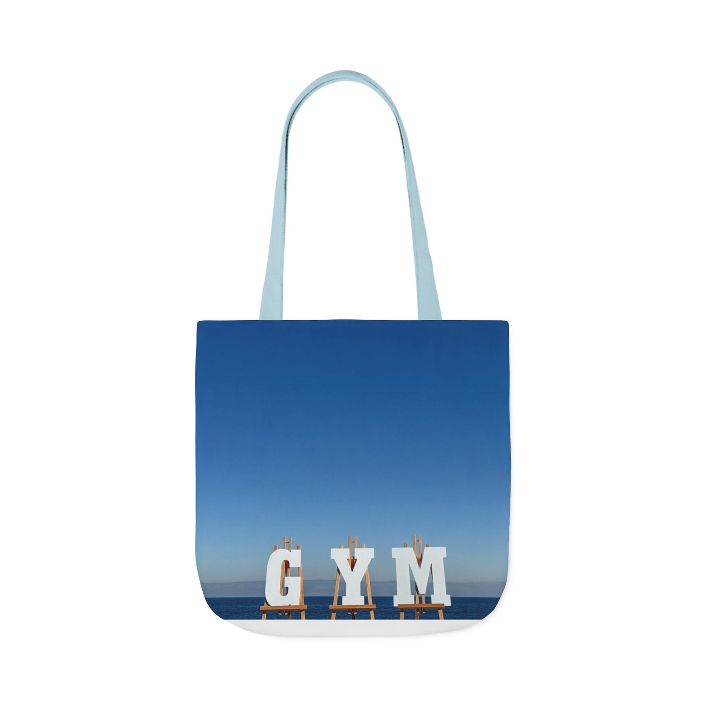 Gym Tote Bag “18 x 18” Same Print on Each Side. 4 Handle Color Options. “Seaside Gym Bag”.