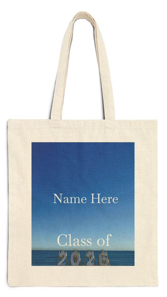 Personalized Seaside Class of 2026 Tote Bag Natural Color - Graduation Gift