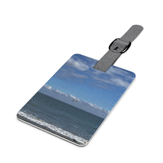 Polyester Luggage Tag Rectangle with strap Print on one side fabric on the other. " Shore Bird Travel Tag"