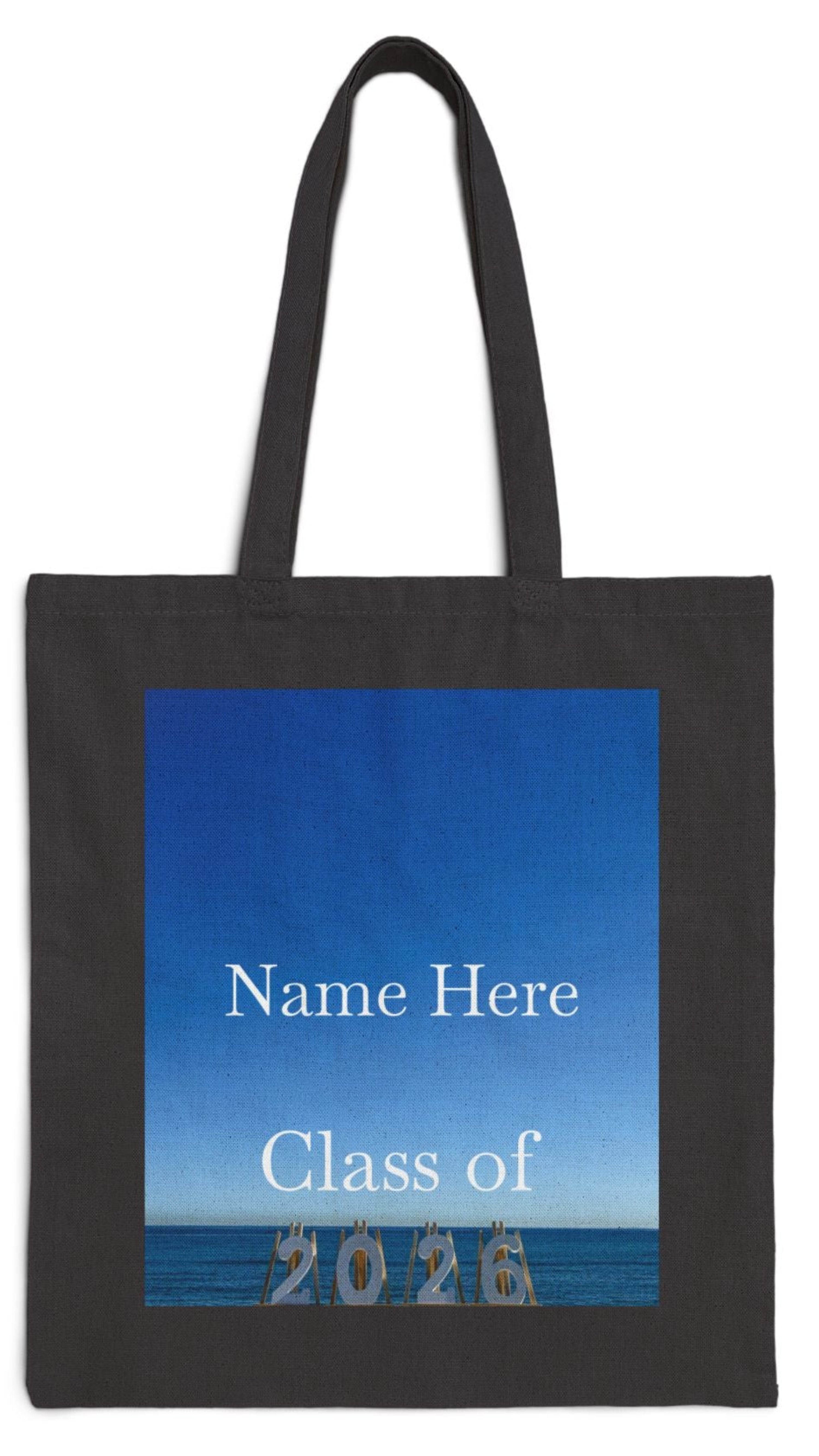 Personalized Seaside Class of 2026 Tote Bag Black - Graduation Gift ...
