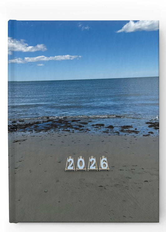 2026 Hardcover Blank Journal - Ruled Line. “2026 Seagull on the Beach”