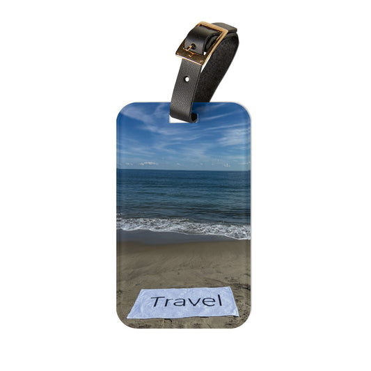 Acrylic Luggage Tag With Strap and info Card on the Back "Mild Waves Travel Tag"