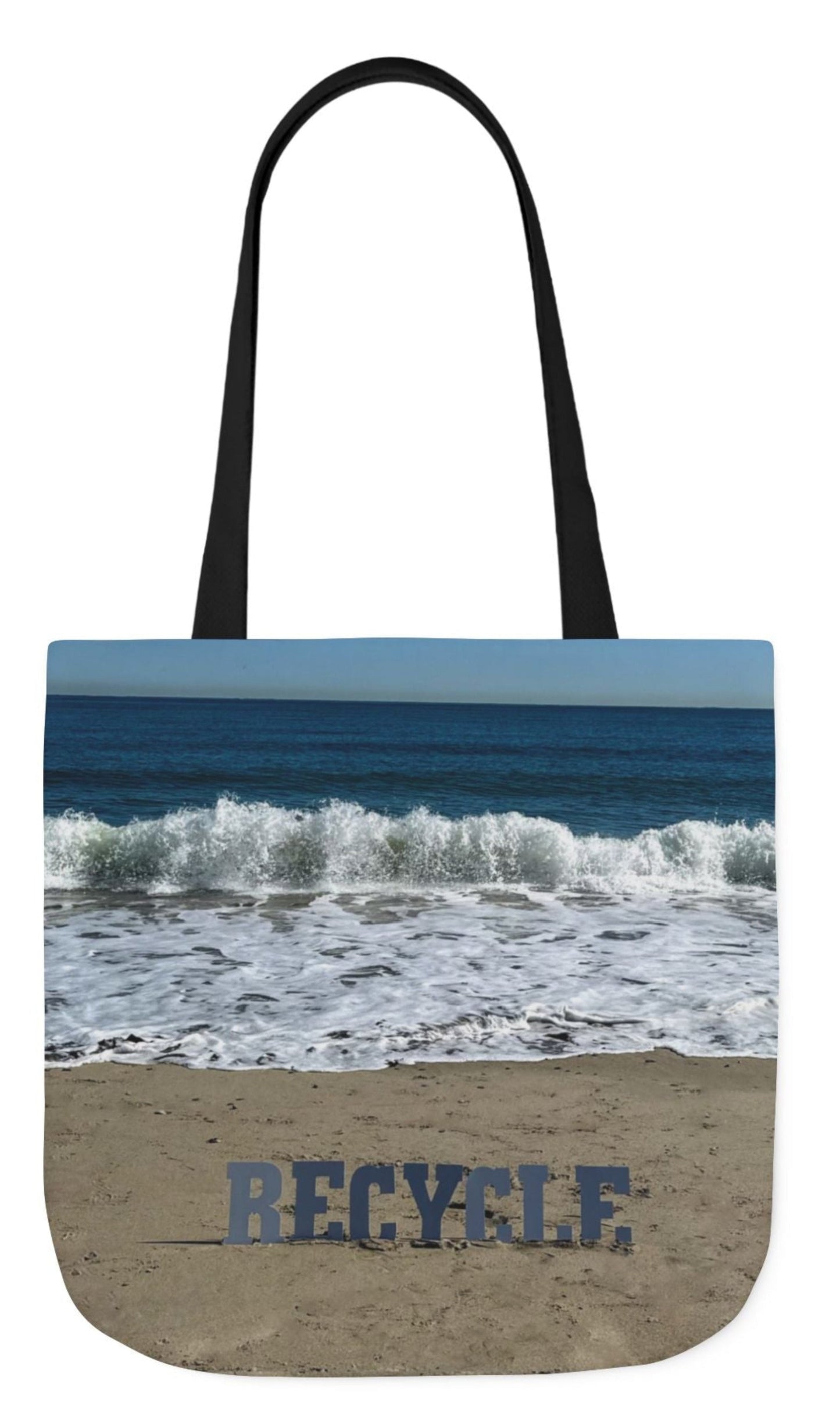 beach themed recycle tote bag