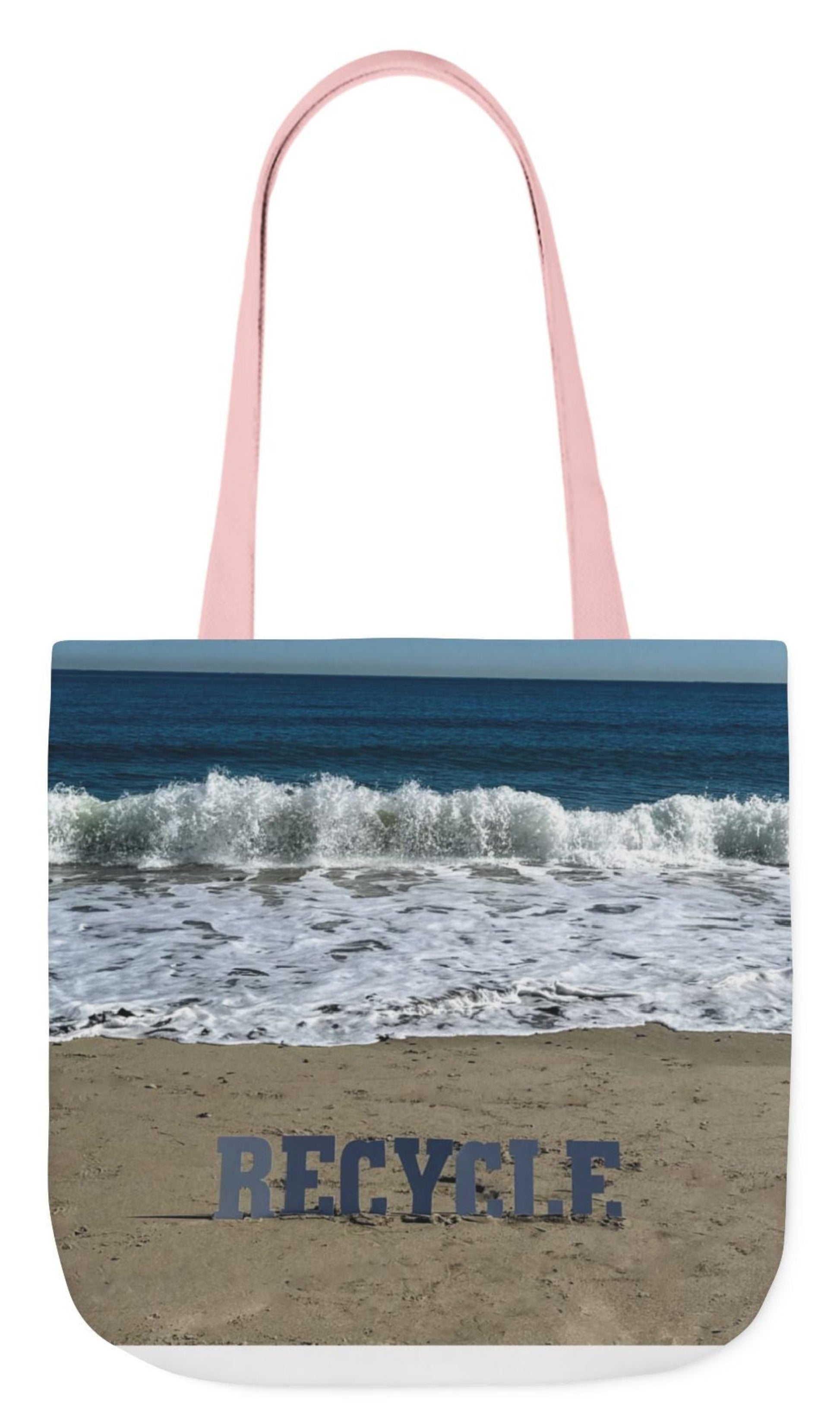 recycle tote bag 18" x 18" beach scene