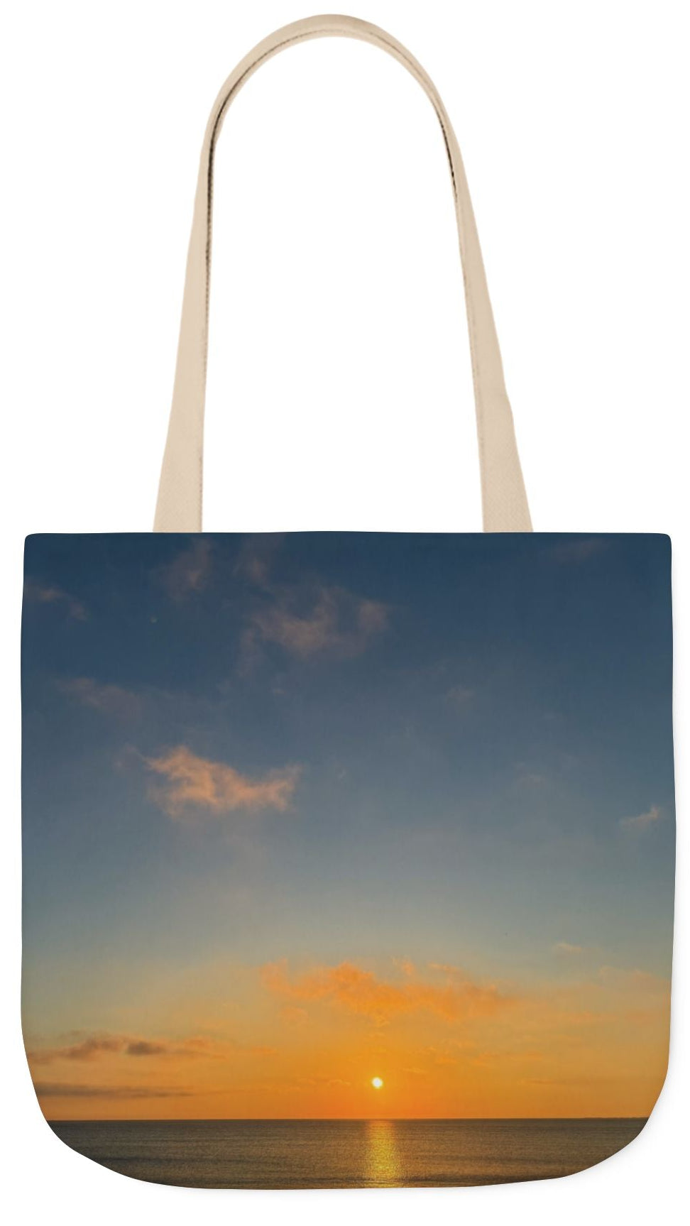 Personalized Everyday Tote Bag 18”x 18” different print on each side.5 Handle Color Options. “Seaside Sunrising Personalized”