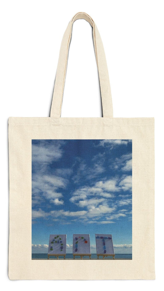 Art Tote Bag Natural Color 15" x 16" Cotton Canvas Print on One Side. "Art in the Clouds"