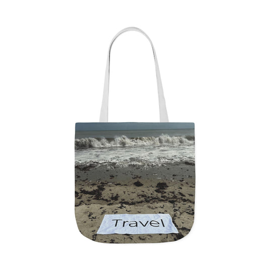 Travel Tote Bag 18” x 18” Same Allover Print on each Side. 4 Handle Color Options. “Wild Waves Travel Bag”