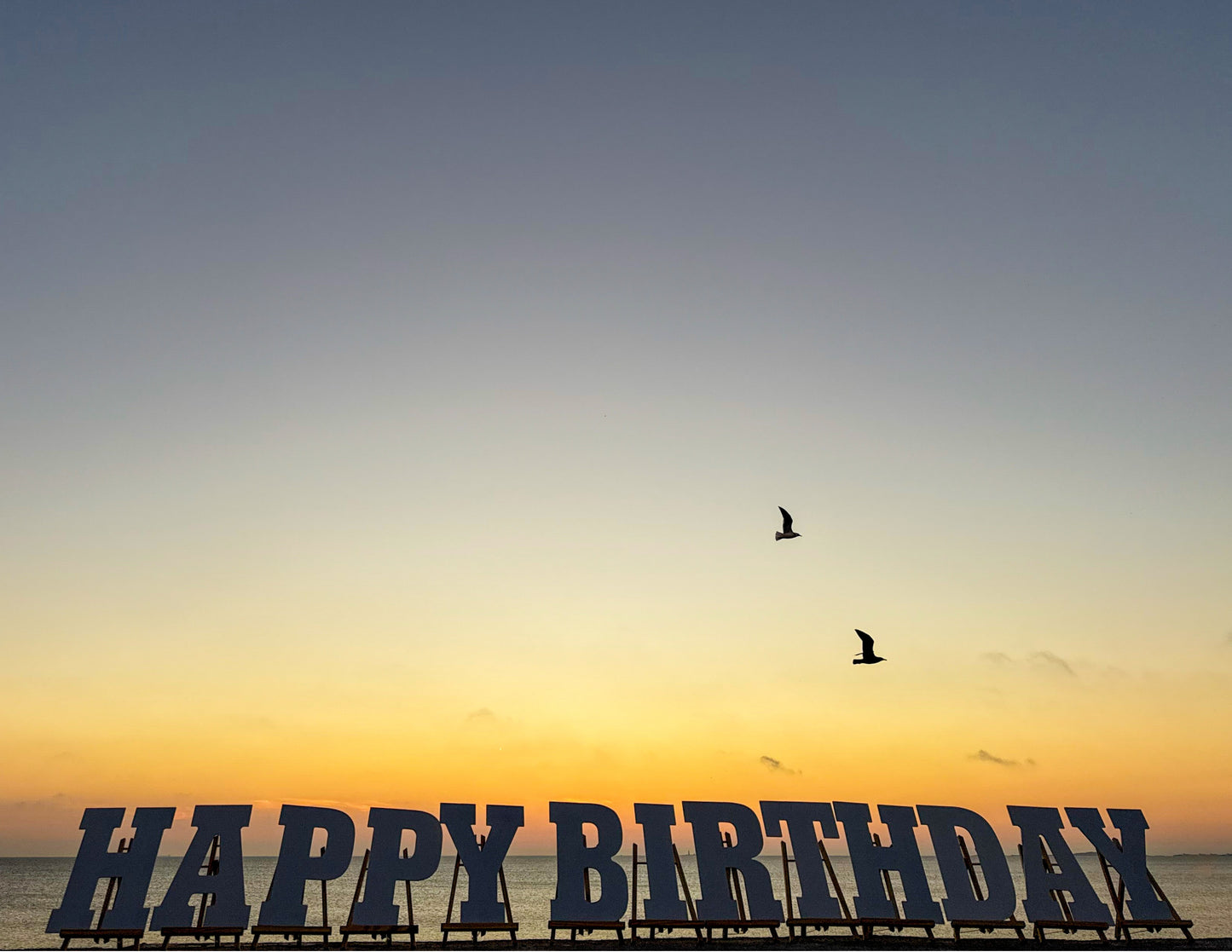 Digital Birthday Card|Sunrise Seagulls|Send or Print