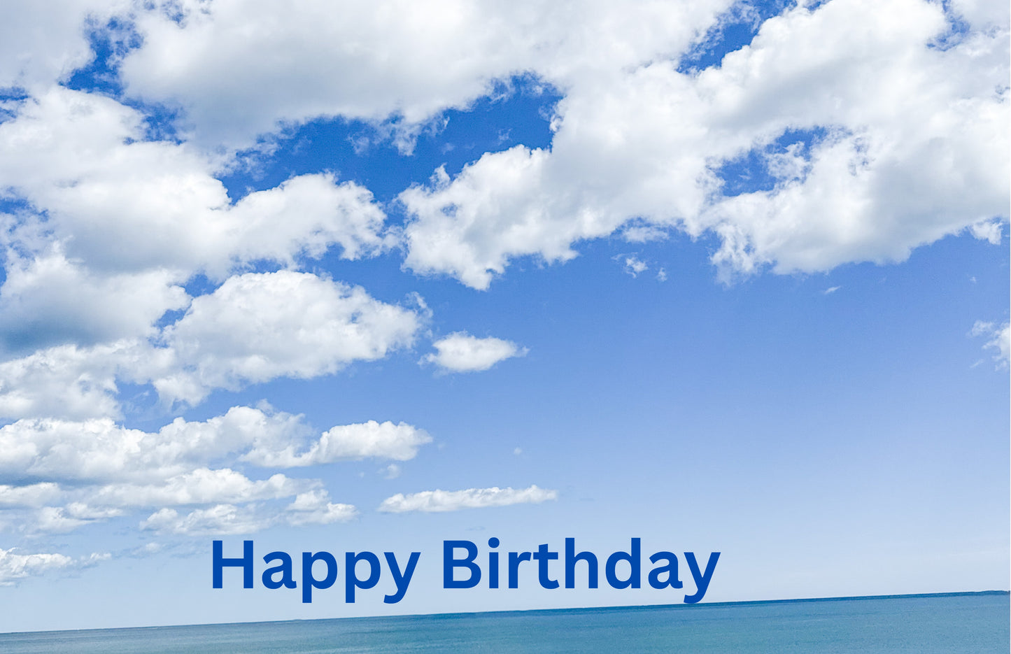 Digital Birthday Card| Seaside Bright Clouds| Send or Print