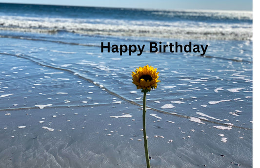 Digital Birthday Card| Seaside Flower Happy Birthday| Send or Print