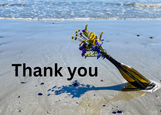 Digital Thank you Card|Seaside Flowers in a Bottle|Send or Print